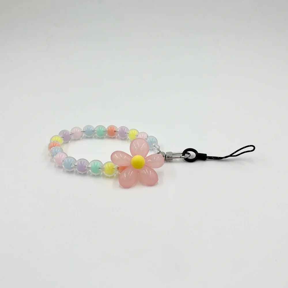 🌸Pink Flower Multi Beaded Phone Lanyard 🌸